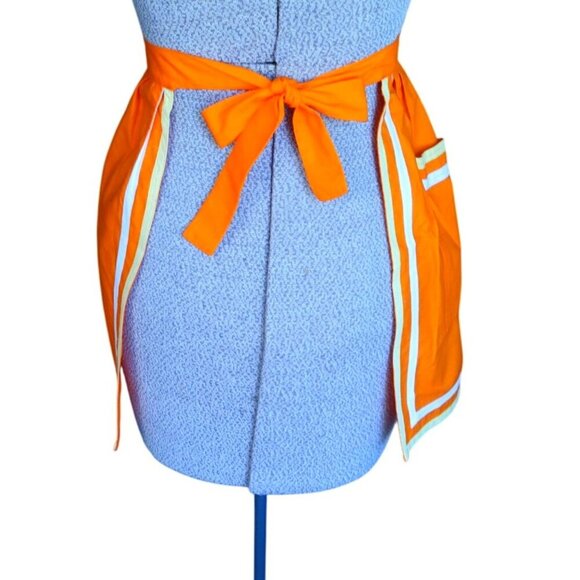 Vintage Apron Appliqued Mexican Farmer & Donkey Orange - Picture 4 of 4